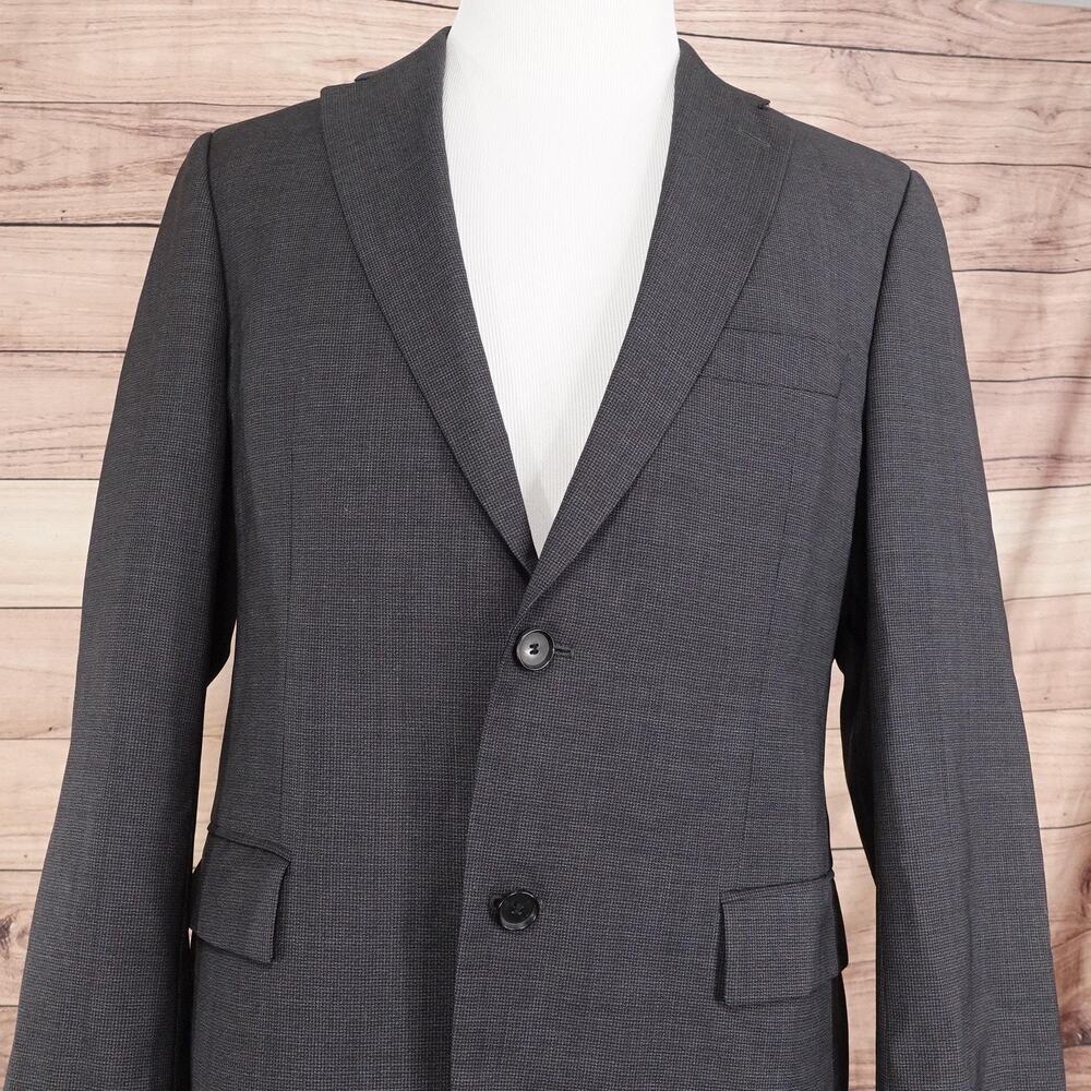 Hugo Boss Suit Jacket Mens 40R Gray 100% Virgin Wool Blazer 2 Button Sport Coat‎
